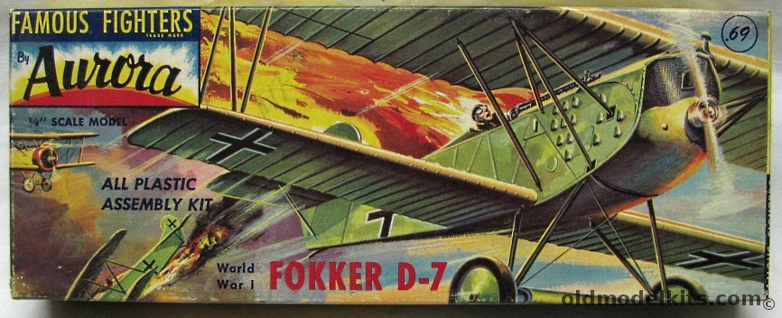 Aurora 1/48 Fokker D-7 (D-VII DVII), 106-69 plastic model kit